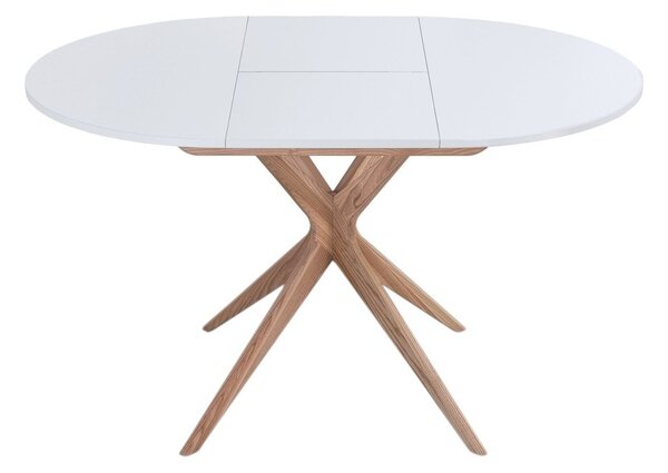 Okrúhly rozkladací jedálenský stôl s prídavnou doskou ø 90 cm Jubi – Ragaba