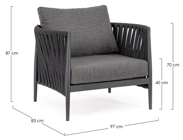 JACINTA CHARCOAL záhradné kreslo
