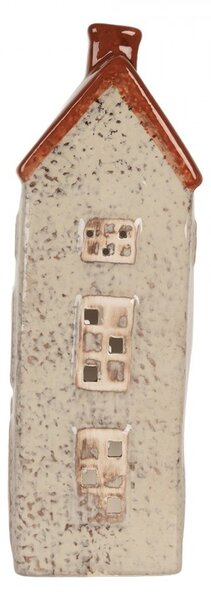 Béžový keramický domček na čajovú sviečku Lamont - 12*8*24 cm - Clayre & Eef