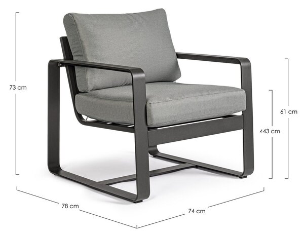 MERRIGAN CHARCOAL záhradné kreslo