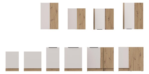 NovýNábytok.sk Horná rohová kuchynská skrinka Sayla 60x60 GN-90 2F (90°) (kašmír + dub artisan). Vlastná spoľahlivá doprava až k Vám domov. 1121431