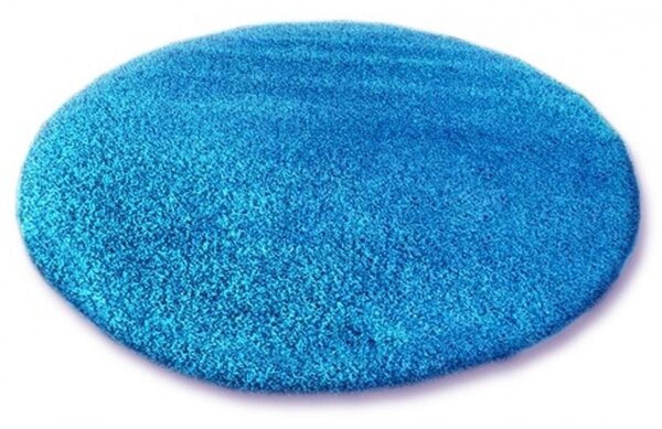 Kusový koberec Shaggy Roy modrý kruh 100cm