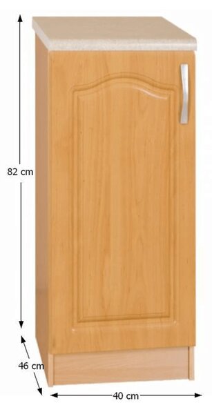 NovýNábytok.sk Dolná kuchynská skrinka Leite MDF klasik S40 (L). Vlastná spoľahlivá doprava až k Vám domov. 788701