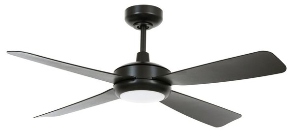 Stropný ventilátor Slipstream s osvetlením, čierny, tichý – Beacon Beacon Lighting, Slipstream, stmievateľné, Čierna, Obývacia izba, Plast, Moderný