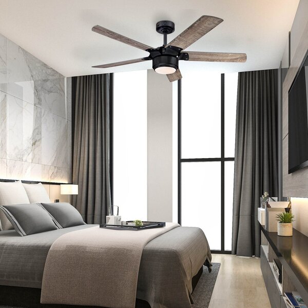 Stropný ventilátor Morris s LED osvetlením, drevený, tichý – Westinghouse Westinghouse, Morris, stmievateľné, Drevo, Obývacia izba, Drevo