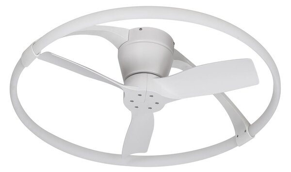 Stropný ventilátor Nepal Mini LED, aplikácia, biely – Mantra Mantra Iluminación, Nepal Mini, stmievateľné, Biela, Obývacia izba, Kov, Moderný
