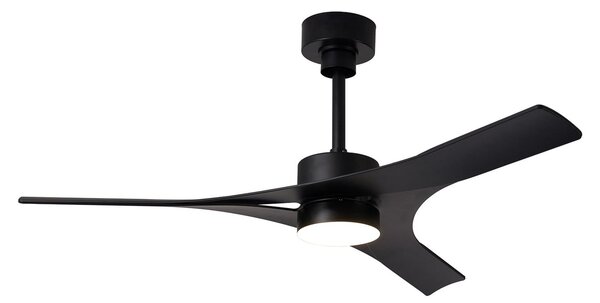 Thajský stropný ventilátor s LED osvetlením, čierny, tichý DC motor, CCT – Mantra Iluminación, Thai, stmievateľné, Čierna, Obývacia izba, Plast, Moderný