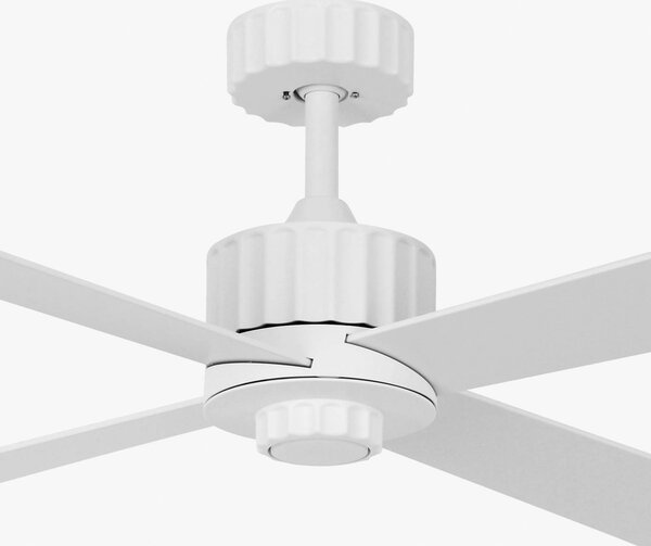 Stropný ventilátor Newport s osvetlením, biely/dubový, tichý – Beacon Beacon Lighting, Newport, Drevo, Obývacia izba, Drevo, Moderný
