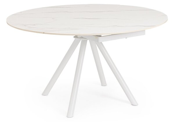 RAUNI biely rozkladací jedálenský stôl D87/135cm