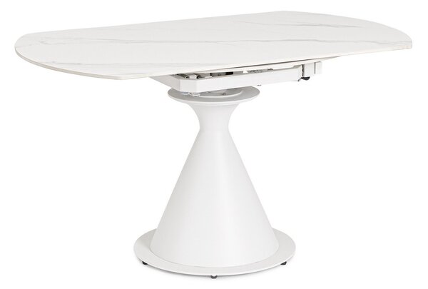 JONNI biely rozkladací jedálenský stôl D85-135cm