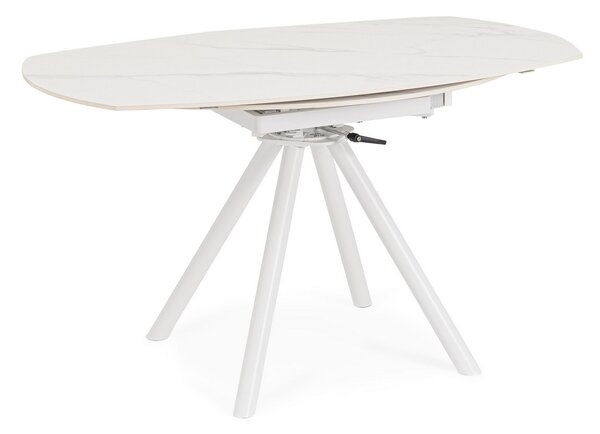 RAUNI biely rozkladací jedálenský stôl D87/135cm