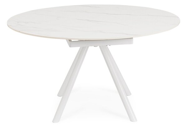 RAUNI biely rozkladací jedálenský stôl D87/135cm