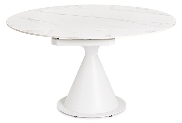 JONNI biely rozkladací jedálenský stôl D85-135cm