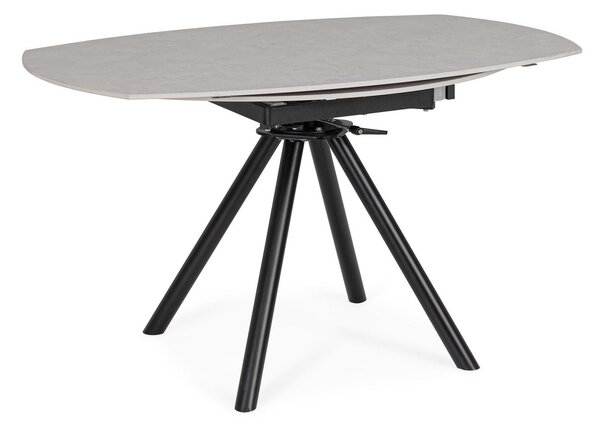 RAUNI svtelo sivý rozkladací jedálenský stôl D87/135cm