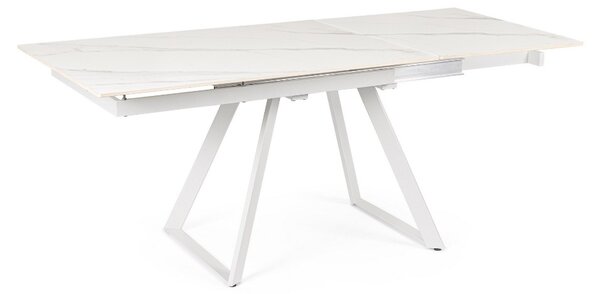 REETA biely rozkladací jedálenský stôl 120/180x90cm