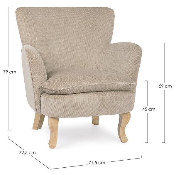 CHENILLE TAUPE kreslo