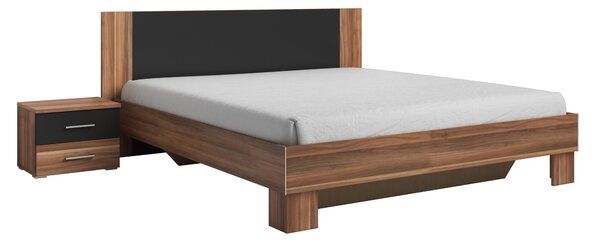 Manželská posteľ 180 cm Verwood Typ 52 (orech + čierna) (s noč. stolíkmi). Vlastná spoľahlivá doprava až k Vám domov. 602015