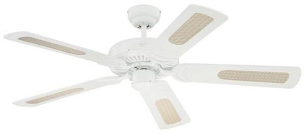 Stropný ventilátor Monarch, biely, tichý, oceľ – Westinghouse Westinghouse, MONARCH, Biela, Obývacia izba, Plast, Moderný