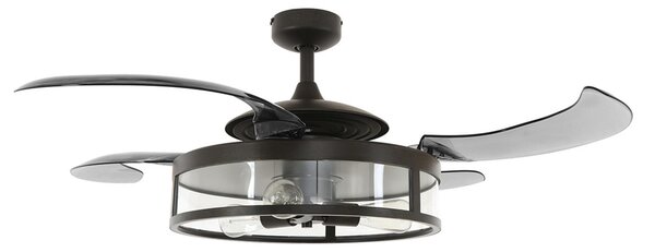 Fanaway Classic stropný ventilátor so svetlom, čierny, tichý, Beacon Beacon Lighting, Fanaway Classic, Sivá, Obývacia izba, Plast, Moderný