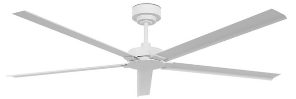 Stropný ventilátor Monza, biely, DC, tichý, Ø 152 cm, IP55 – Beacon Beacon Lighting, Monza, Biela, Obývacia izba, Hliník, Moderný