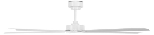 Stropný ventilátor Monza, biely, DC, tichý, Ø 152 cm, IP55 – Beacon Beacon Lighting, Monza, Biela, Obývacia izba, Hliník, Moderný