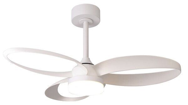 Stropný ventilátor Infinity LED, biely, DC, tichý, CCT – Mantra Mantra Iluminación, Infinity, stmievateľné, Biela, Obývacia izba, Plast, Moderný