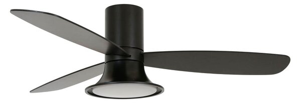 Stropný ventilátor Flusso s osvetlením, čierny, 132 cm, tichý, Beacon Beacon Lighting, Flusso, stmievateľné, Čierna, Obývacia izba, Drevo, Moderný