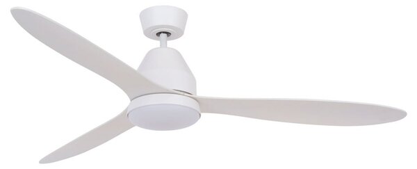 Stropný ventilátor Whitehaven s osvetlením, biely, tichý – Beacon Beacon Lighting, Whitehaven, stmievateľné, Biela, Obývacia izba, Plast, Moderný