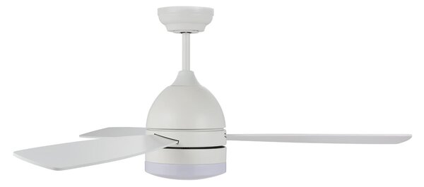 Vector LED stropný ventilátor DC, tichý, 122 cm, CCT – Beacon Beacon Lighting, Vector, Biela, Obývacia izba, Drevo, Moderný