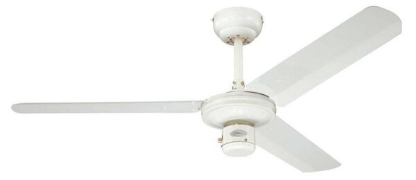 Priemyselný stropný ventilátor, biely, tichý, Ø 122 cm – Westinghouse Westinghouse, Industrial, Biela, Obývacia izba, Kov, Moderný