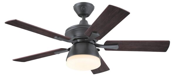 7316240 Stropný ventilátor so svetlom, orechová farba, tichý – Westinghouse Westinghouse, 7316240, Drevo, Obývacia izba, Plast, Moderný