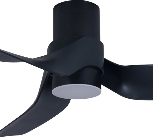 Stropný ventilátor Nautica so svetlom, čierny, tichý – Beacon Beacon Lighting, Nautica, stmievateľné, Čierna, Obývacia izba, Plast, Moderný