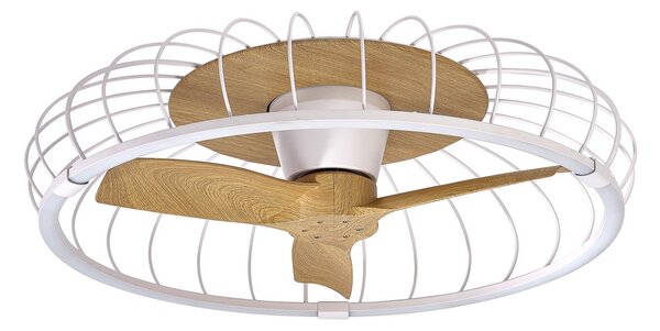 Stropný ventilátor NATURE LED, aplikácia CCT, biela/buk – Mantra Mantra Iluminación, Nature, stmievateľné, Biela, Obývacia izba, Plast