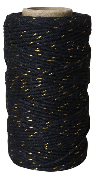 Bavlnený špagátik 50 m – Black / Gold