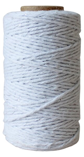 Bavlnený špagátik 50 m – White / Silver