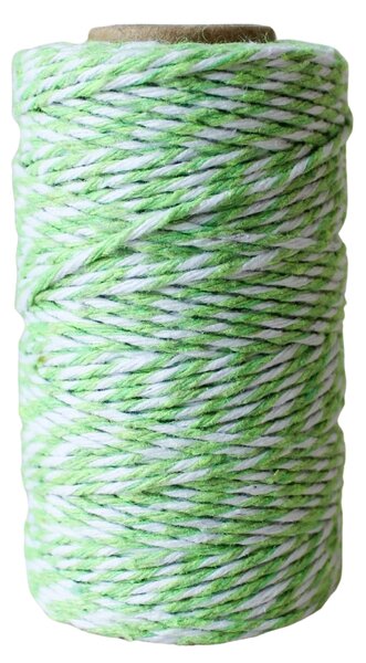 Bavlnený špagátik 50 m – Green / White