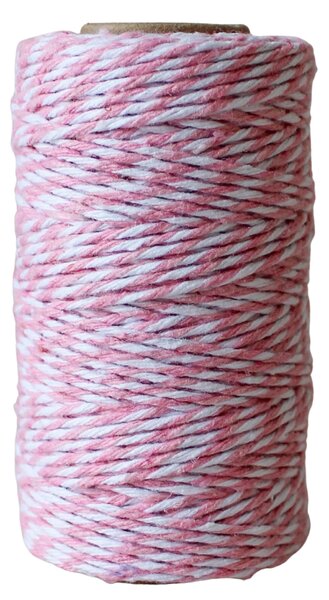 Bavlnený špagátik 50 m – Pink / White