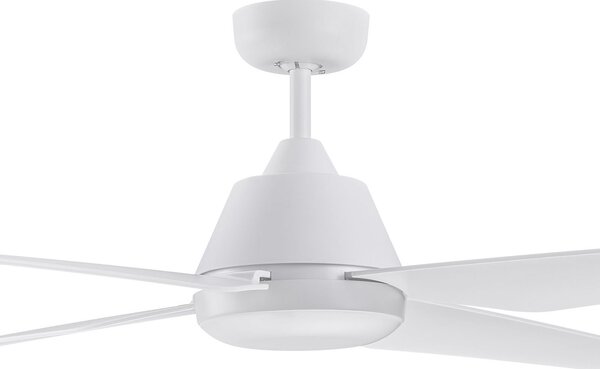Stropný ventilátor Aria LED, biely, tichý, 122 cm – Beacon Beacon Lighting, Aria, Biela, Obývacia izba, Plast, Moderný