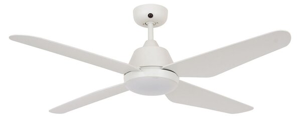 Stropný ventilátor Aria LED, biely, tichý, 122 cm – Beacon Beacon Lighting, Aria, Biela, Obývacia izba, Plast, Moderný