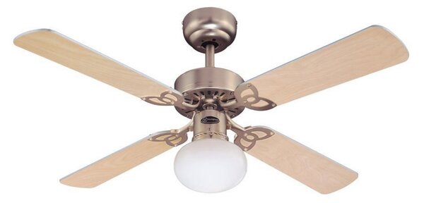 Stropný ventilátor so svetlom Vegas, hliník a drevo, tichý, Westinghouse Westinghouse, VEGAS, Drevo, Obývacia izba, Drevo, Moderný