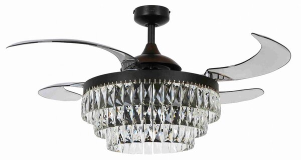 Stropný ventilátor Fanaway Veil s osvetlením, čierny, tichý, Beacon Beacon Lighting, Fanaway Veil, Čierna, Obývacia izba, Plast