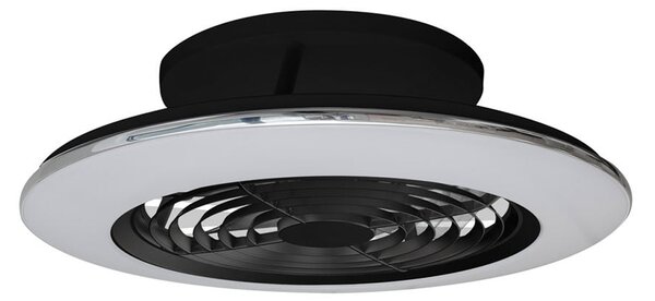Stropný ventilátor Alisio Mini LED, čierny, Ø 52,5 cm – Mantra Mantra Iluminación, Alisio mini, stmievateľné, Čierna, Obývacia izba, Kov, Moderný