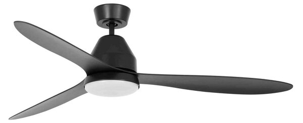 Stropný ventilátor Whitehaven s osvetlením, čierny, tichý – Beacon Beacon Lighting, Whitehaven, stmievateľné, Čierna, Obývacia izba, Plast, Moderný