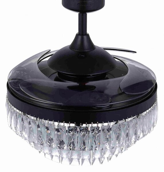 Stropný ventilátor Fanaway Veil s osvetlením, čierny, tichý, Beacon Beacon Lighting, Fanaway Veil, Čierna, Obývacia izba, Plast