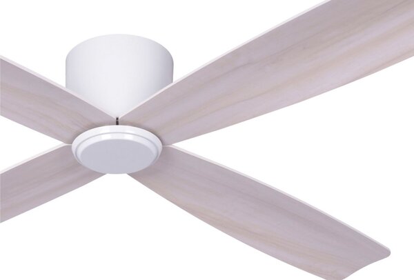 Stropný ventilátor Fraser, biely/dubový, DC, tichý, Ø 132 cm – Beacon Beacon Lighting, Fraser, Drevo, Obývacia izba, Drevo, Moderný