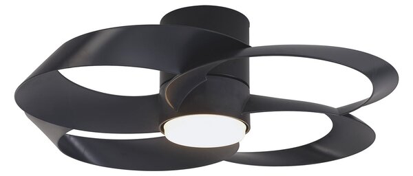 Stropný ventilátor Rose LED, čierny, DC, tichý, CCT – Mantra Mantra Iluminación, Rose, stmievateľné, Čierna, Obývacia izba, Plast, Moderný