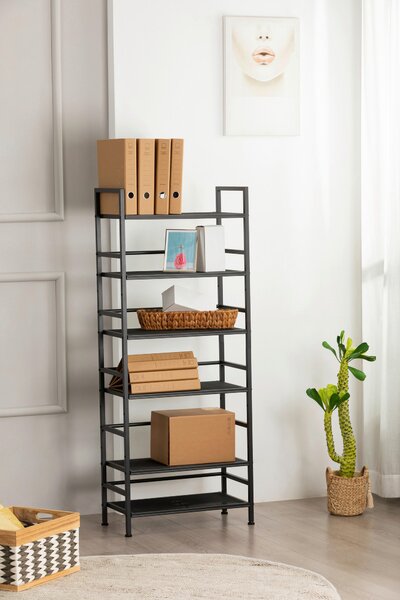 REGÁL NA TOPÁNKY, čierna, 59/144/30 cm PBJ - Online Only drobný nábytok, Online Only