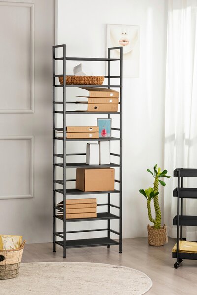 REGÁL NA TOPÁNKY, čierna, 59/196/30 cm PBJ - Online Only drobný nábytok, Online Only