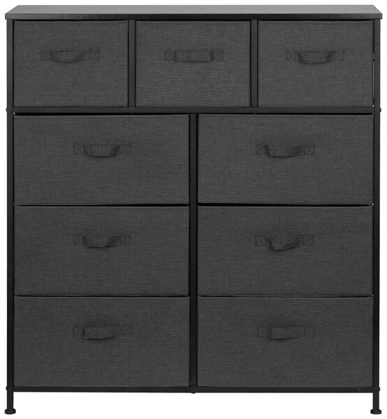 KOMODA, čierna, tmavosivá, 96/104/30 cm PBJ - Komody, Online Only