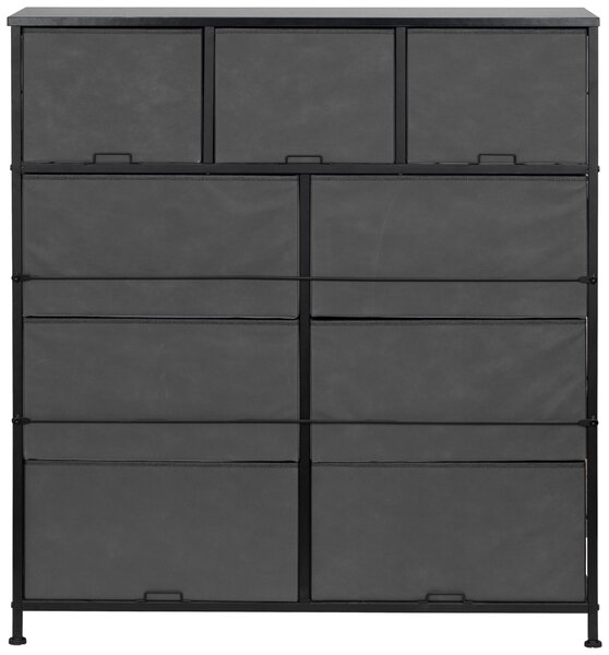 KOMODA, čierna, tmavosivá, 96/104/30 cm PBJ - Komody, Online Only